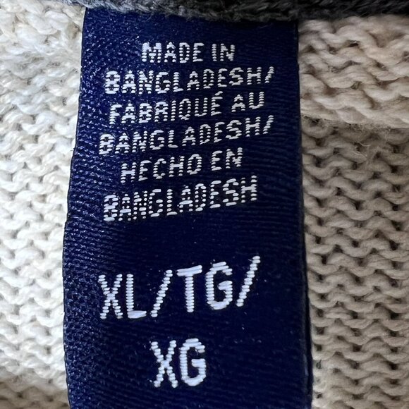 Izod Mens XL Cream Shawl Collar Pullover Sweater Preppy Old Money Minimalist - Picture 15 of 16